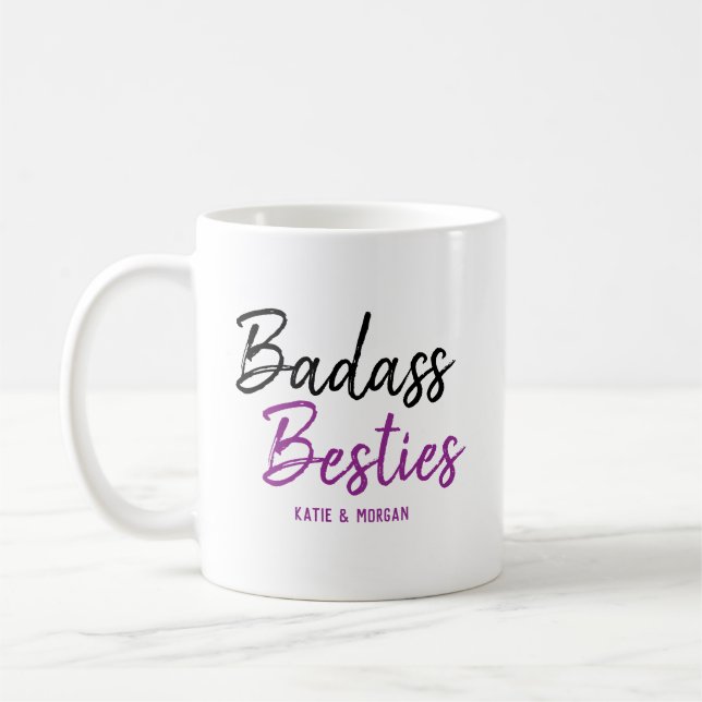 Badass Besties Purple Coffee Mug (Left)