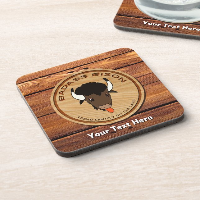 Badass Bison Farm Logo Coaster (Left Side)