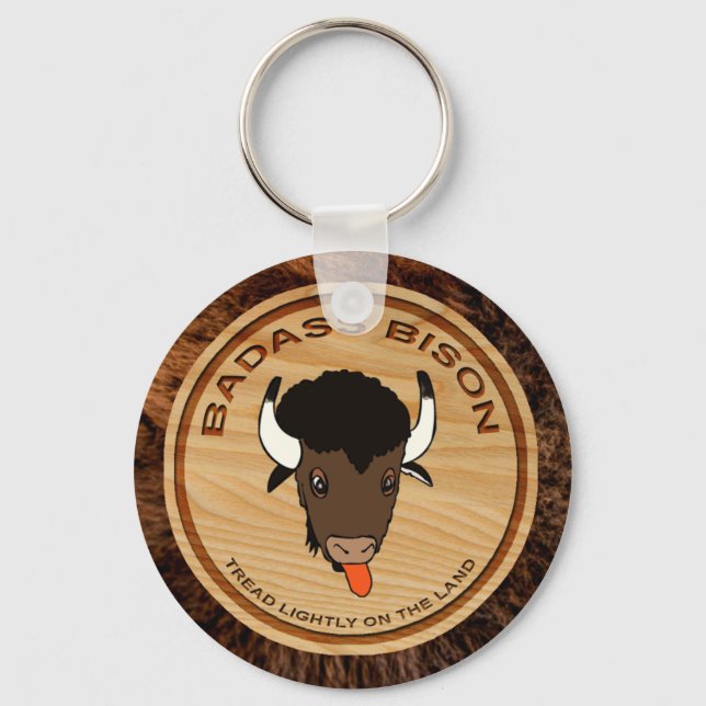 Badass Bison Farm Logo Key Ring (Front)