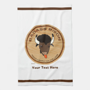Badass Bison Farm Logo Tea Towel