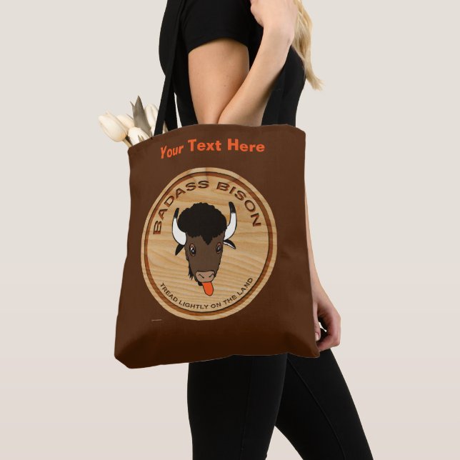 Badass Bison Farm Logo Tote Bag (Close Up)