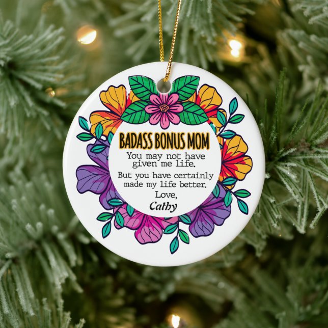 Badass Bonus Mum Ceramic Tree Decoration (Tree)