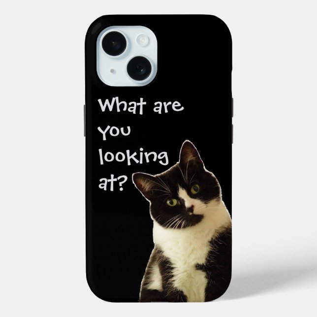 Badass Cat "What are you looking.."  Case-Mate iPhone Case (Back)