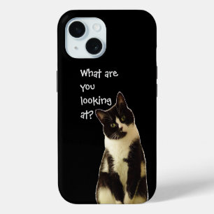 Badass Cat "What are you looking.." iPhone 15 Case