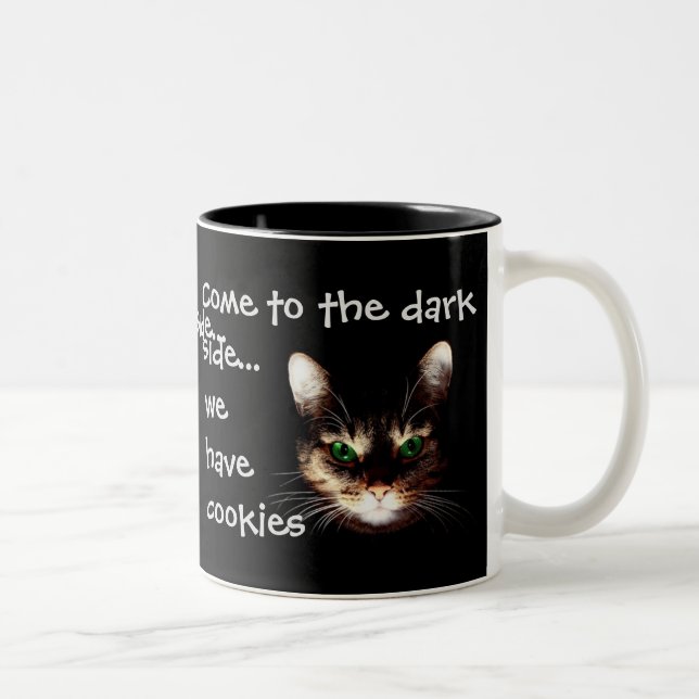 Badass Cats - "Dark Side has Cookies" Two-Tone Coffee Mug (Right)