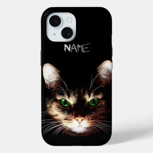 Badass Cats - Green Eyes Personalised iPhone 15 Case