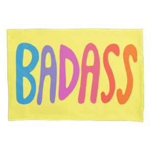 BADASS Colourful Cool & Fun yellow Pillowcase