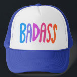 BADASS Colourful Rainbow Handlettering Design Trucker Hat<br><div class="desc">Handlettering Art just for you! Check my shop for more designs!</div>
