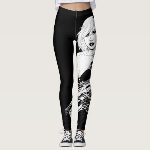 Badass cool girl - b&w leggings
