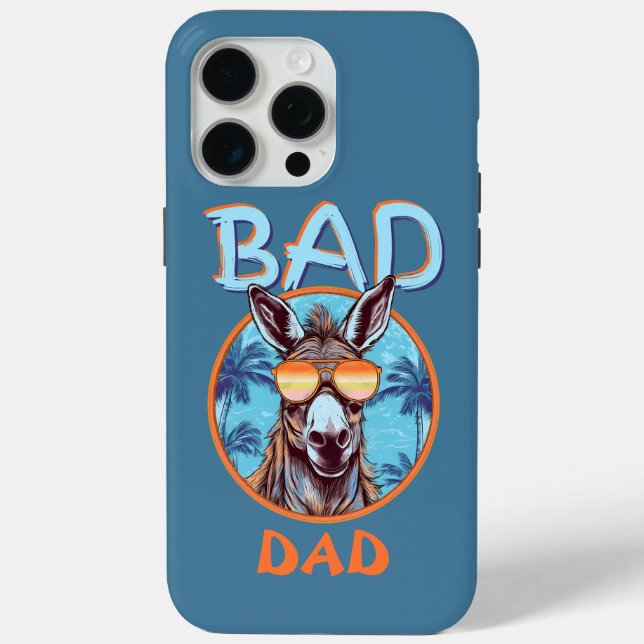 Badass Dad Funny Donkey Cool Sunglasses Vacation Case-Mate iPhone Case (Back)
