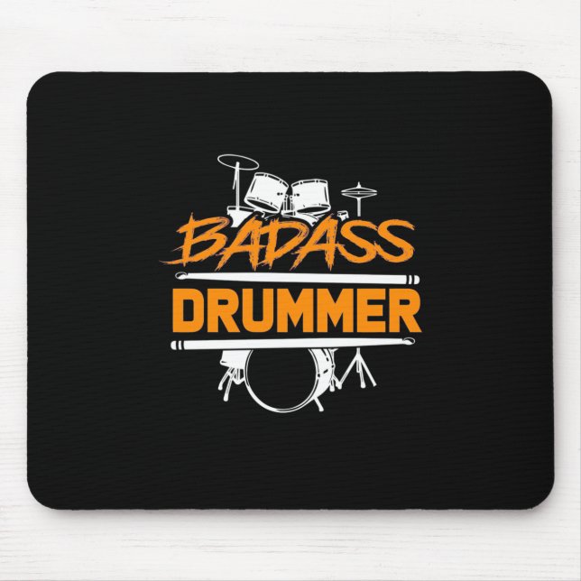 Badass Drummer Mouse Mat (Front)