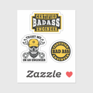 Badass Enginer Helmet Sticker