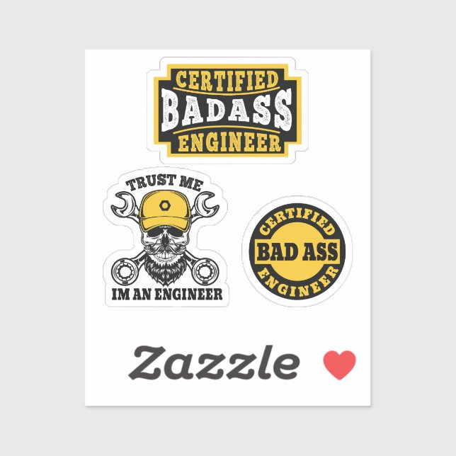 Badass Enginer Helmet Sticker (Sheet)