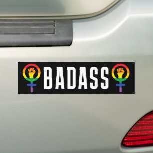 Badass Feminist LGBTQIA Bumper Sticker