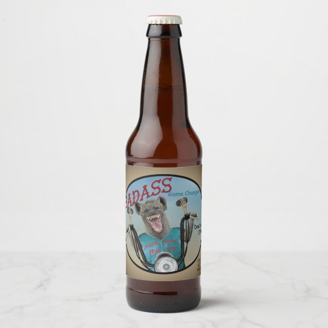 Badass Game Changer (Name and Style) Beer Bottle Label (Front)