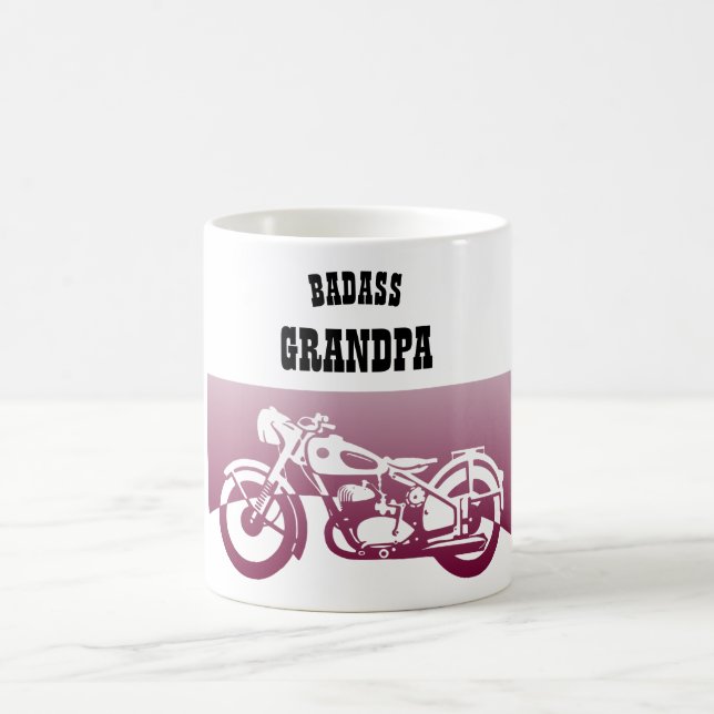BADASS GRANDPA - Grandfather Biker Motorbikes Gift Coffee Mug (Center)