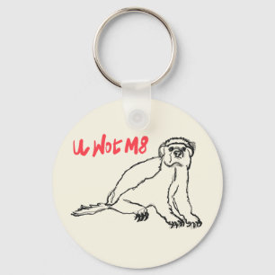 Badass Honey Badger Art U Wot M8 Cartoon Animal Key Ring