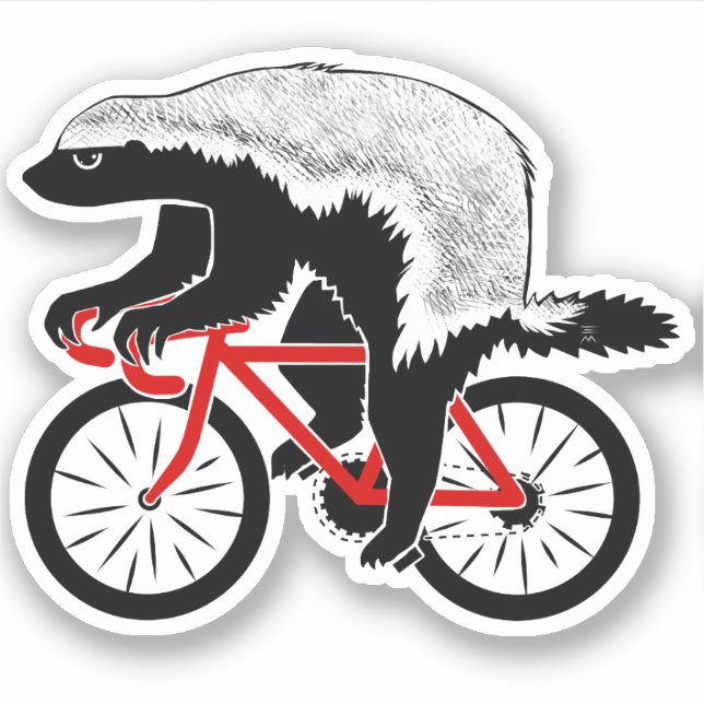 Badass Honey Badger Biker Red Bike (Front)