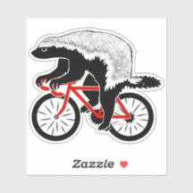 Badass Honey Badger Biker Red Bike
