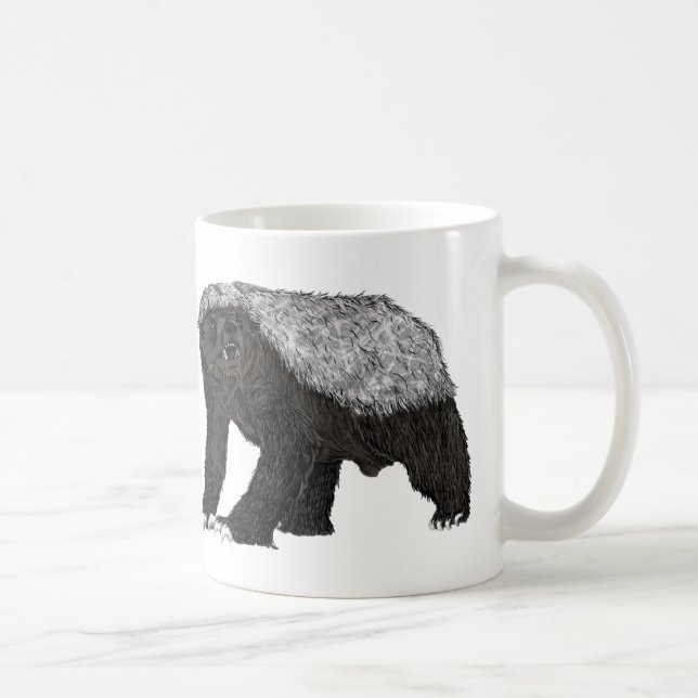 Badass Honey Badger Fearless Attitude Animal Art Coffee Mug (Right)
