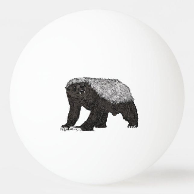 Badass Honey Badger Fearless Attitude Animal Art Ping Pong Ball (Front)
