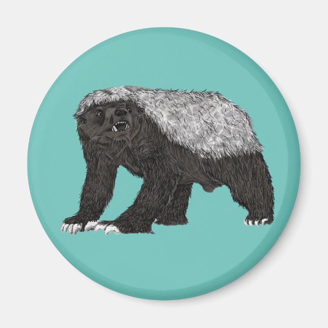 Badass Honey Badger Nasty Attitude Animal Art Magnet (Front)