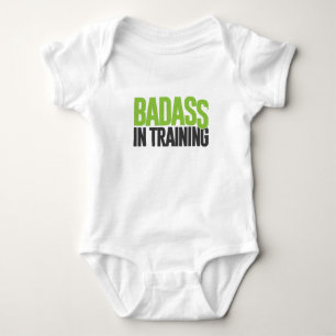 Badass in training baby bodysuit