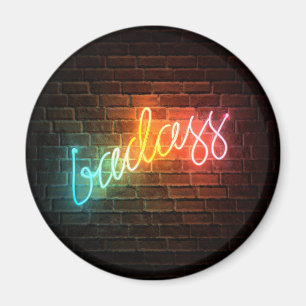 Badass Rainbow Neon Sign Magnet