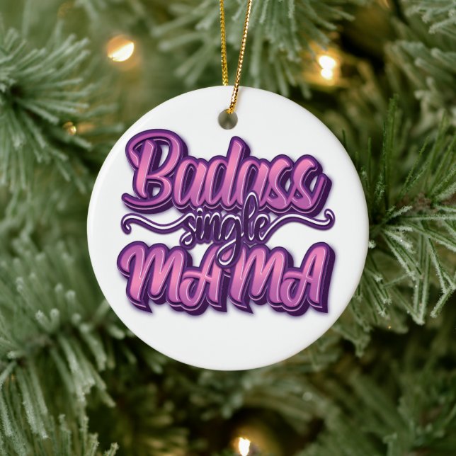 Badass Single Mama Ceramic Tree Decoration (Tree)