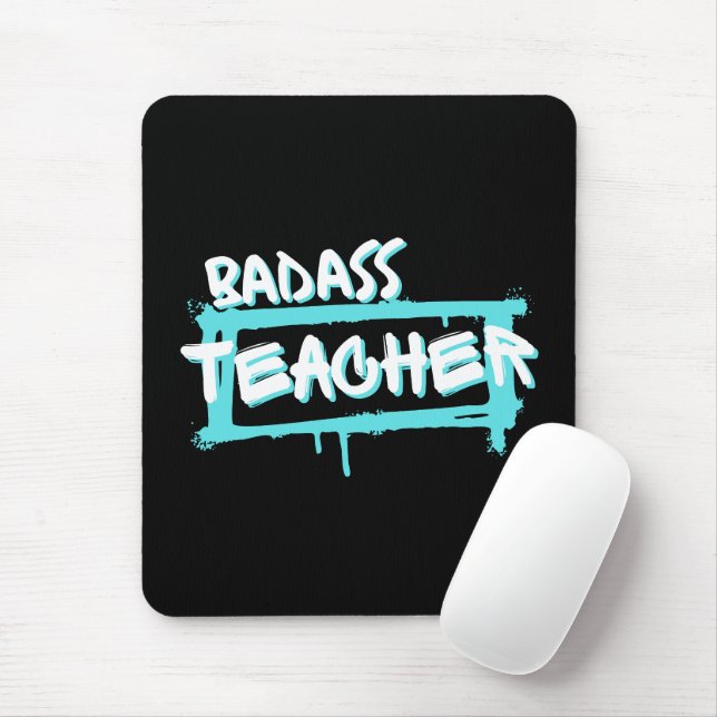 Badass teacher, Gifts For teachers Mouse Mat (With Mouse)