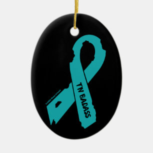 Badass/Torn Ribbon...TN Ceramic Ornament