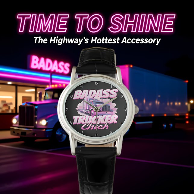 Badass Trucker Chick Pink Power Watch (Creator Uploaded)