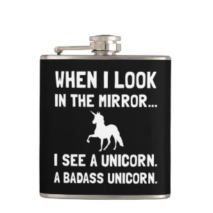 Badass Unicorn Hip Flask