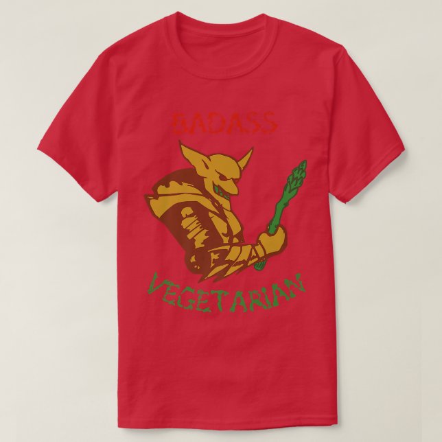 Badass vegetarian (demon) funny cool veggie lover  T-Shirt (Design Front)