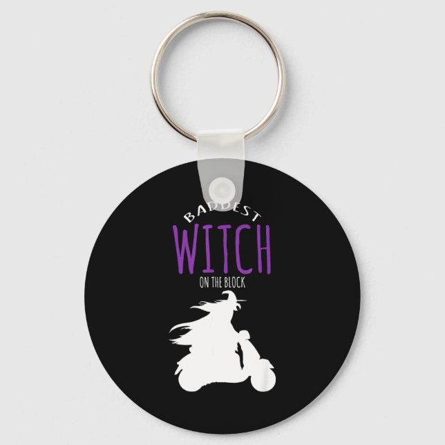 Baddest witch on the block - halloween costume  key ring (Front)