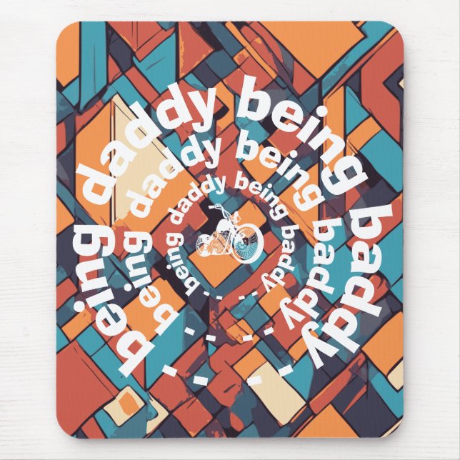 Baddy Daddy Chopper, Geometric Rebel Design Mouse Mat (Front)