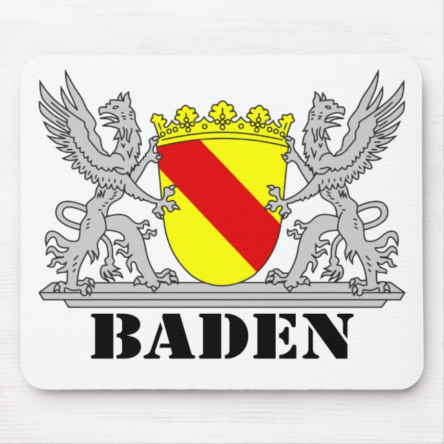 Baden Coat of Arms with writing Mouse Mat (Front)
