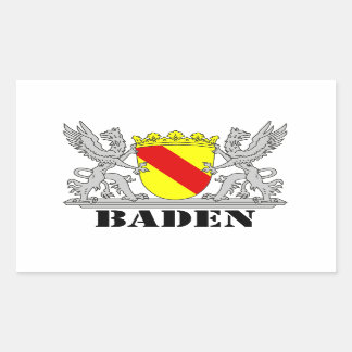 Baden Coat of Arms with writing Rectangular Sticker