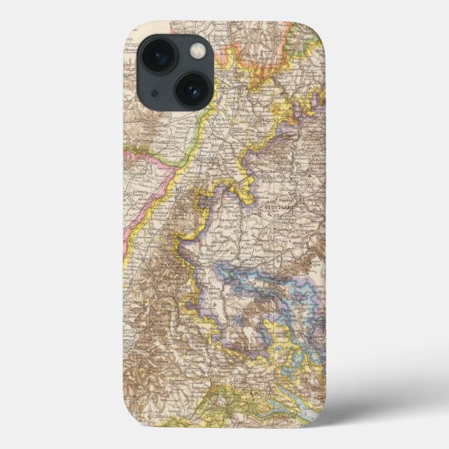 Baden Germany Atlas Map Case-Mate iPhone Case (Back)