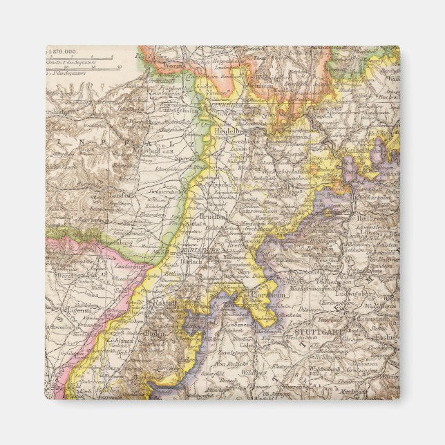 Baden Germany Atlas Map Magnet (Front)