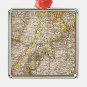 Baden Germany Atlas Map Metal Tree Decoration