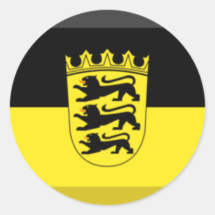 Baden-Wuerttemberg Flag Gem Classic Round Sticker