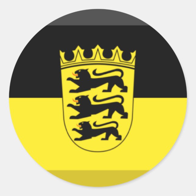 Baden-Wuerttemberg Flag Gem Classic Round Sticker (Front)