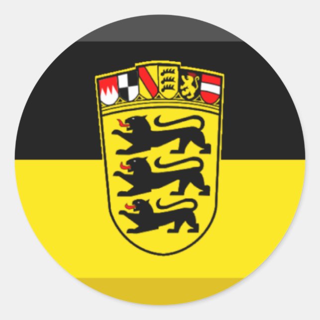 Baden-Wuerttemberg Flag Gem Classic Round Sticker (Front)