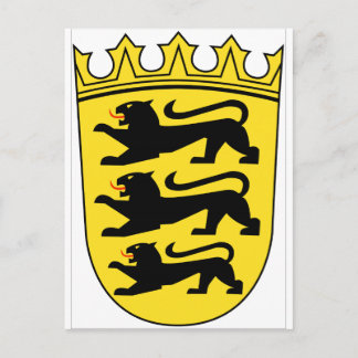 Baden-Württemberg (Germany) Coat of Arms Postcard