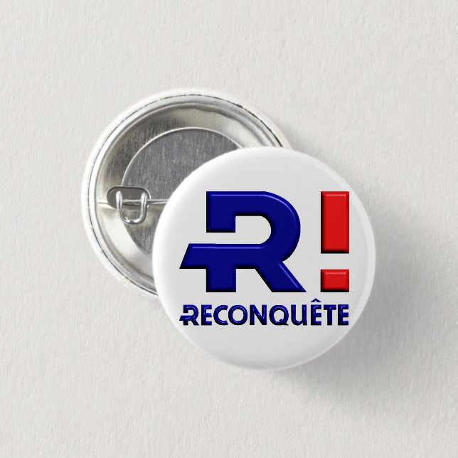 Badge 32 mm, Membre Pionnier de Reconquête (Front & Back)