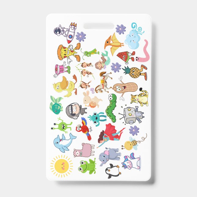 Badge Accessory (Cartoons & Food)  ID Badge (Front)