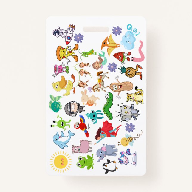 Badge Accessory (Cartoons & Food)  ID Badge (Front)