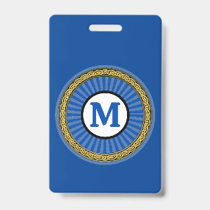 Badge - Blue - Personalised - Add Initial ID Badge