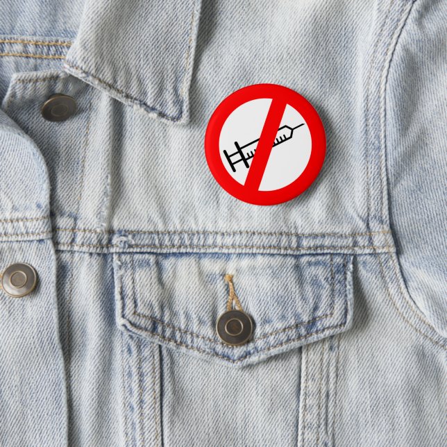 Badge/Bouton Anti Vax 6 Cm Round Badge (In Situ)